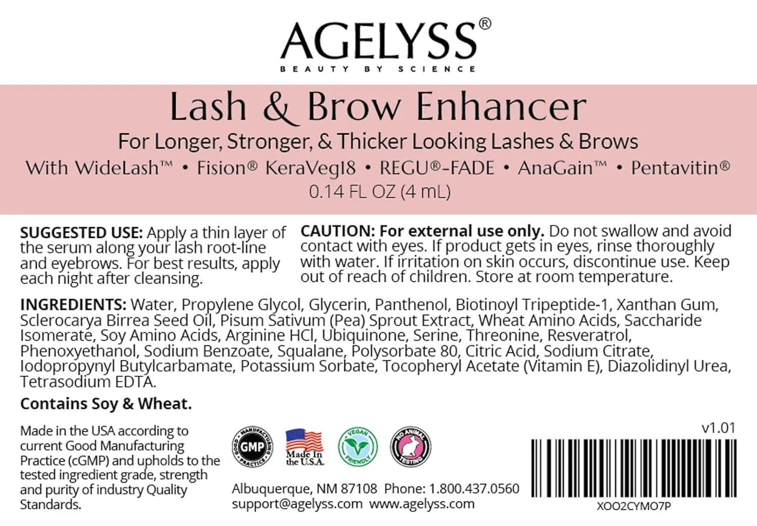 Lash & Brow Enhancer - Longer, Stronger & Thicker Lash and Brows - 1 Bottle