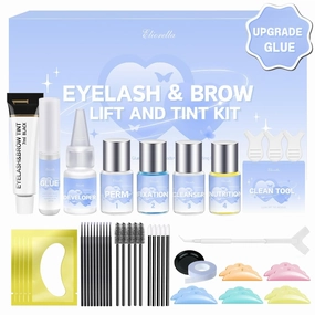 Lash Lift Kit & Brow Lamination Kit - 4 in 1 Professional Black Eyelash and Eyebrow Perm Kit - Results up to 8 Weeks -Easy to Apply and Long Lasting Finish -Suitable for Salon & Home