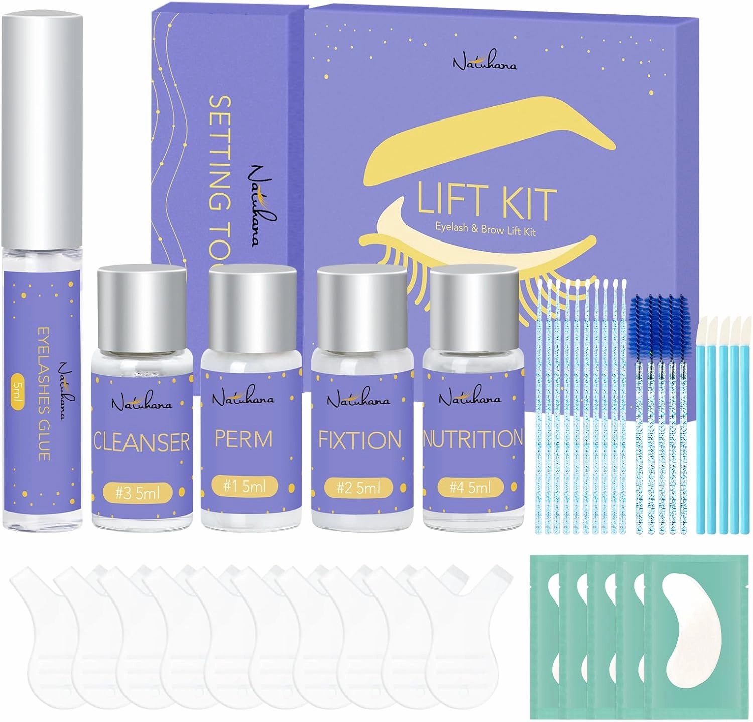 Lash Lift Kit and Eyebrow Lamination Kit,Instant Eyelash Curling Lash Extension Set,Semi-Permanent Eyelash Curling Perming,Suitable for Beginner,Professional,DIY Home or Salon