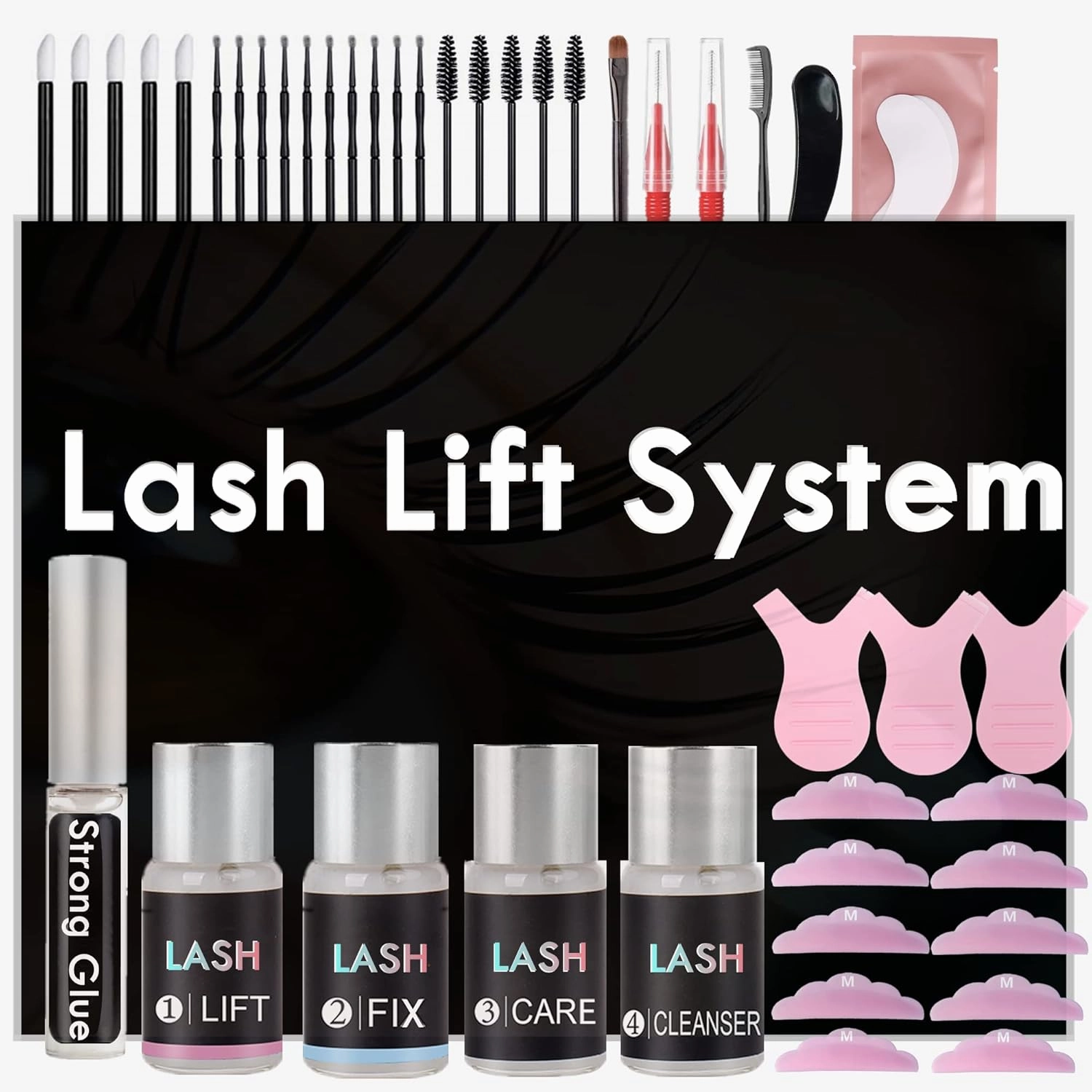 Lash Lift Kit, Eyelash Perm, and Brow Lamination 2 in 1, 5 Minutes Lash Lifting With Keratin Lash Mascara For Black Tint and Dye Look, Make Eyes Beautiful 6 Weeks.