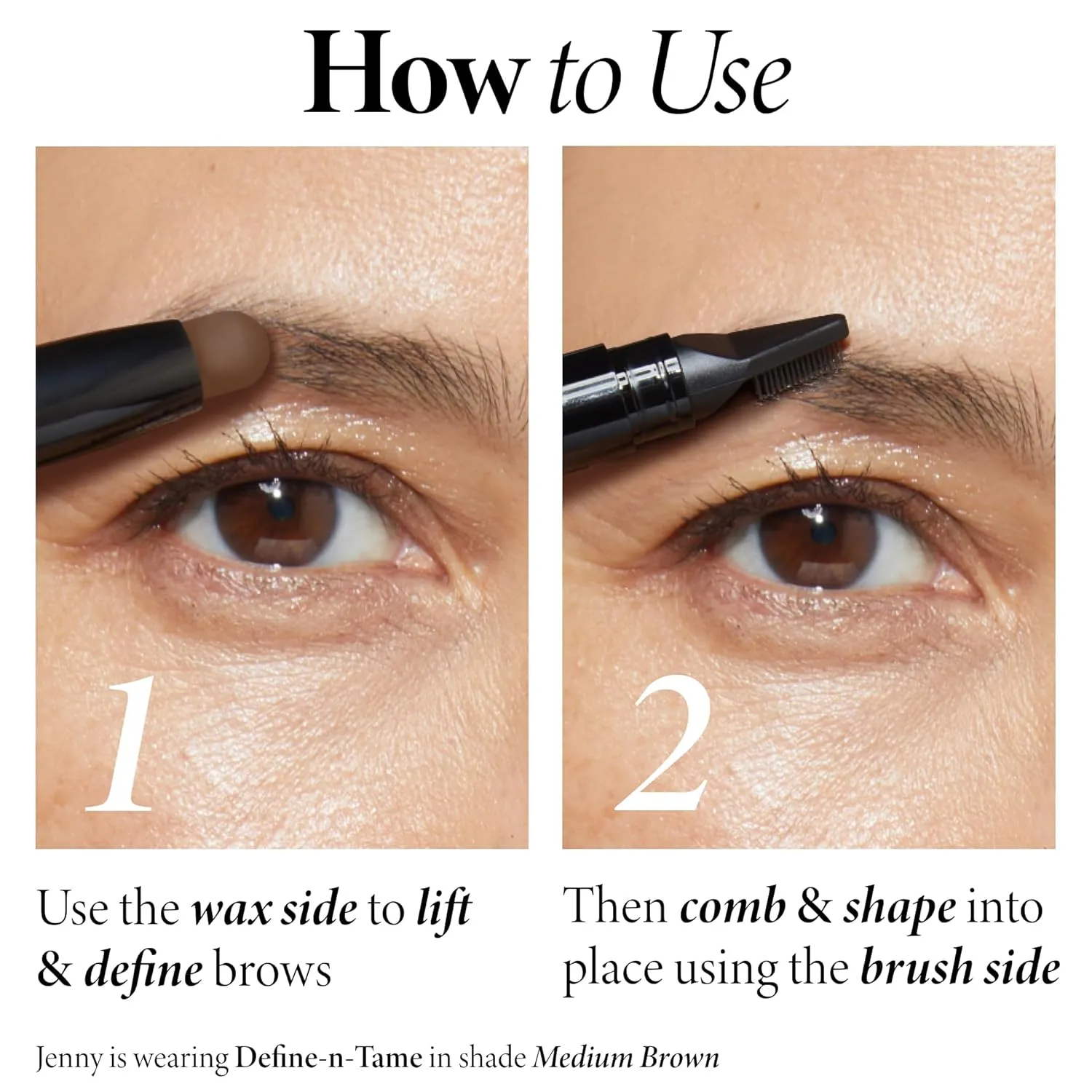 LAURA GELLER NEW YORK Define-n-Tame Brow Lifting Stick - Laminated Full Brows - Wax - Dark Brown