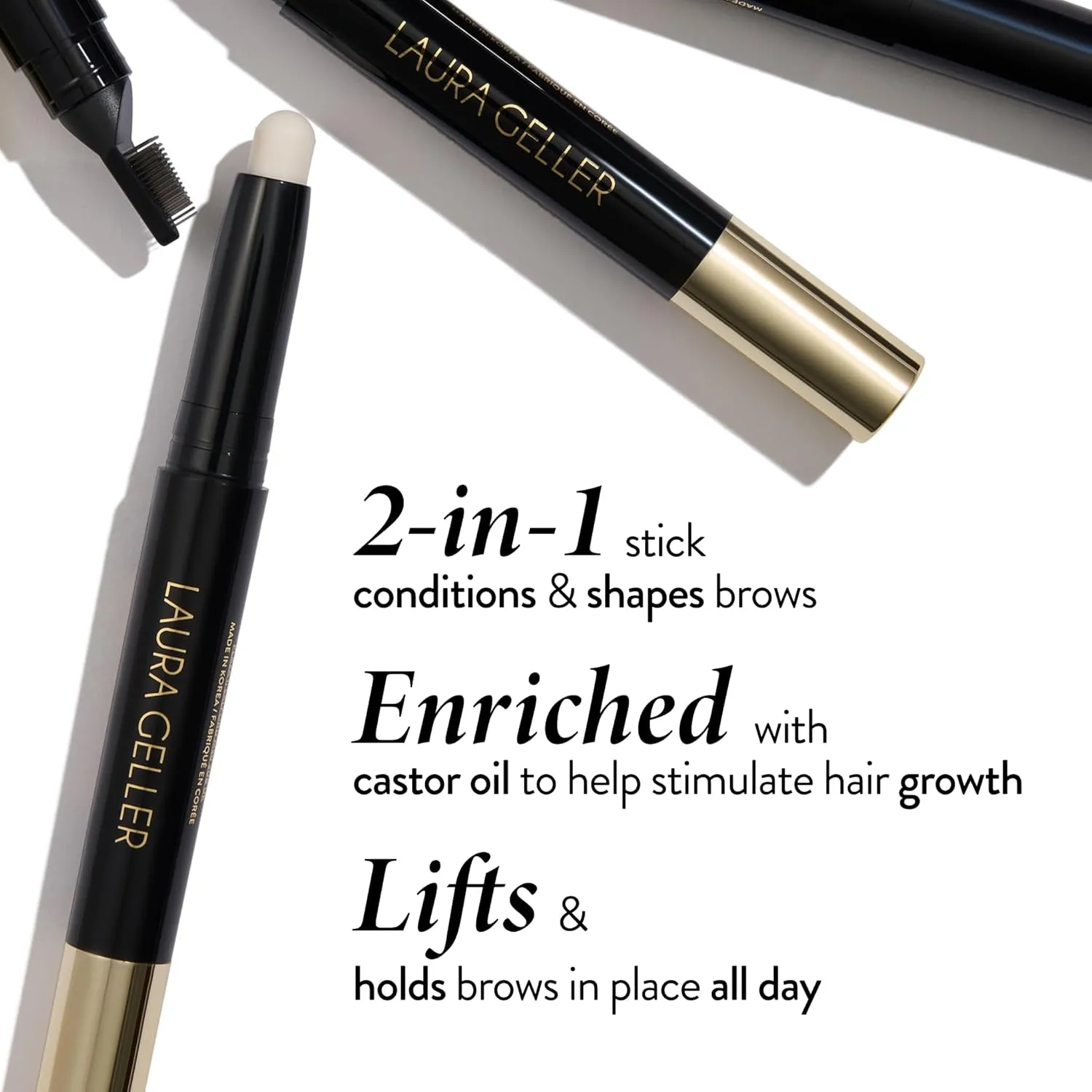 LAURA GELLER NEW YORK Define-n-Tame Brow Lifting Stick - Laminated Full Brows - Wax - Taupe