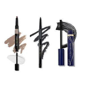 LAURA GELLER Waterproof Eye Trio: INKcredible Eyeliner, Blackbird   Always There Mascara   Sculpt-n-Stay Brow Pencil, Blonde
