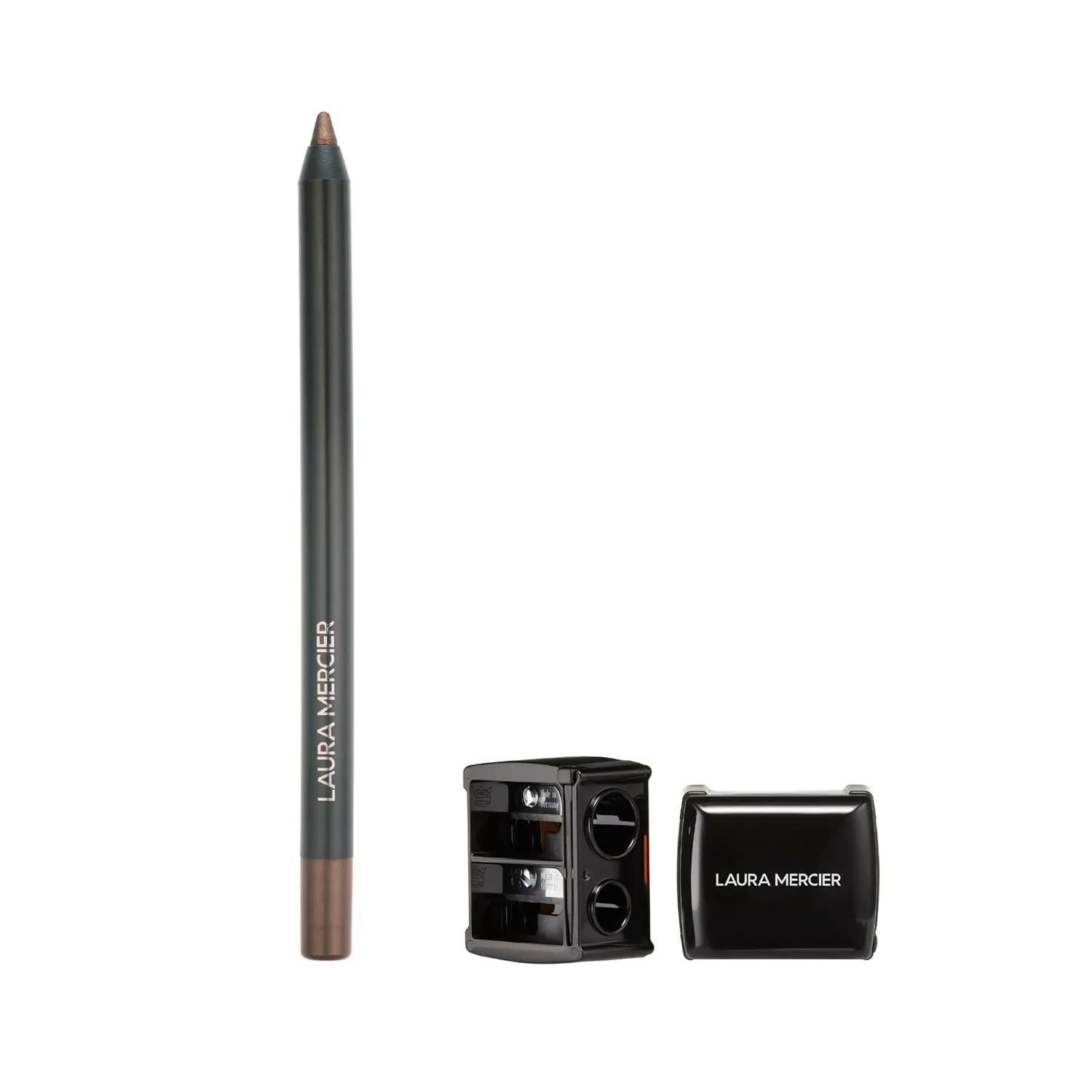 Laura Mercier Caviar Tightline Eyeliner and Pencil Sharpener Bundle: Long Lasting Color, Crease-proof, Waterproof, Shade Bronze, Includes Cleaning Pick