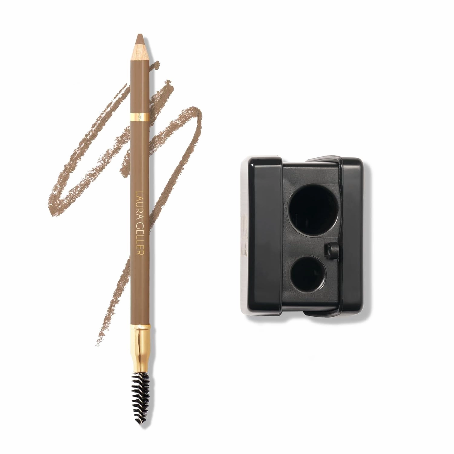 LAURA GELLER NEW YORK Bravo Brows Soft Pencil and Brush, Blonde and Cosmetic Pencil Sharpener