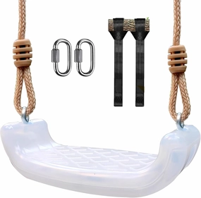 LED Lighted Swing ，Supports 260 pounds，with Adjustable Rope Plastic Coated Luminous Tree Swing for Indoor Outdoor（Without Battery）
