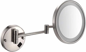 LED Wall-Mounted Makeup Mirror, Adjustable 180° Swivel, Conceal Install, Brass Frame for Bathroom and Hotel Vanity
