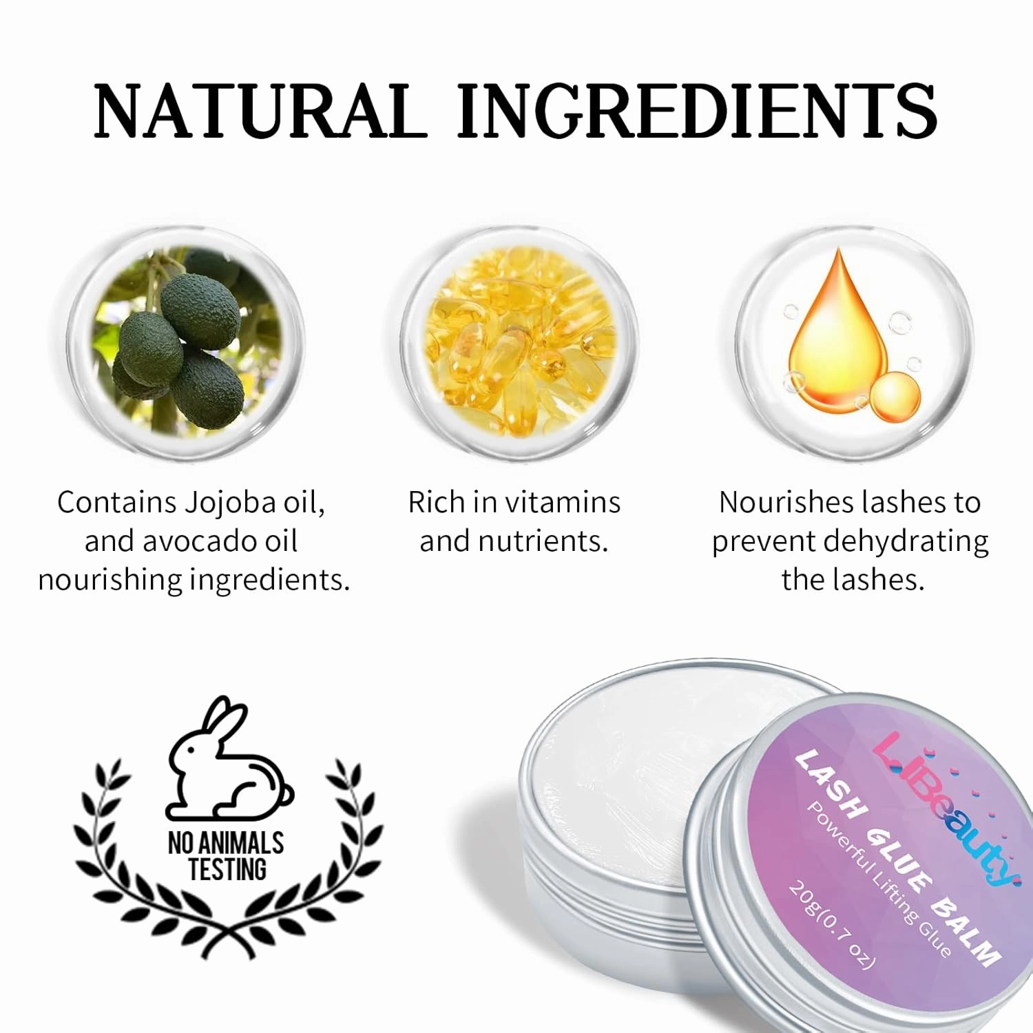 Libeauty Lash Glue Balm Lash Lift Adhesive 0.71Oz/20G Strong Sticky Fruit Flavor Eyelash & Eyebrow Perm Glue Balm for Long Lasting Individual Brow Lamination Gel
