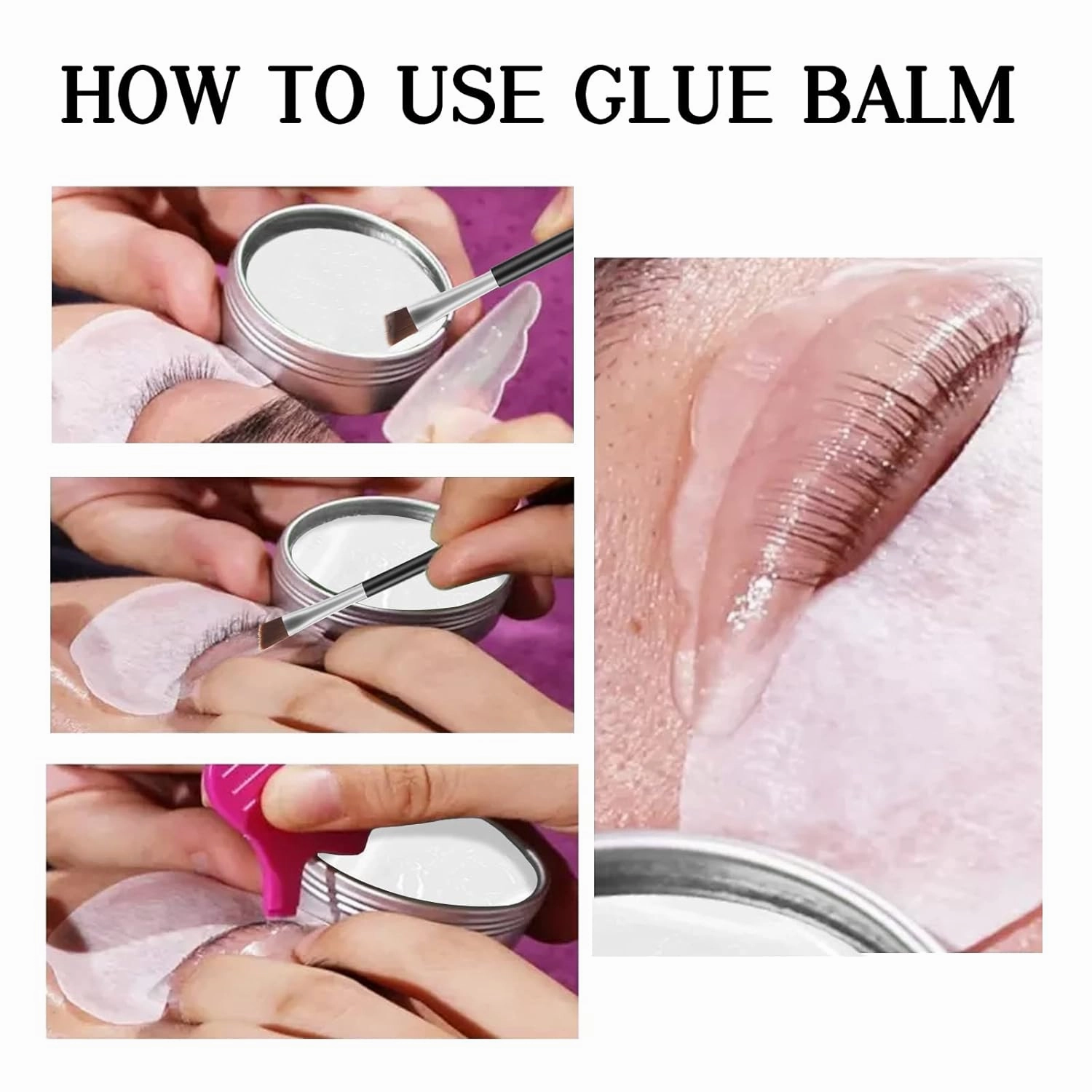 Libeauty Lash Glue Balm Lash Lift Adhesive 0.71Oz/20G Strong Sticky Fruit Flavor Eyelash & Eyebrow Perm Glue Balm for Long Lasting Individual Brow Lamination Gel