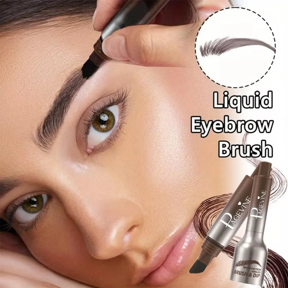 Liftique Brow Brush, Liftique-Instant Brow Brush, Brow Fection 4D Eyebrow Pen, Eyebrow Angled Brush & Dip (4 Colors)