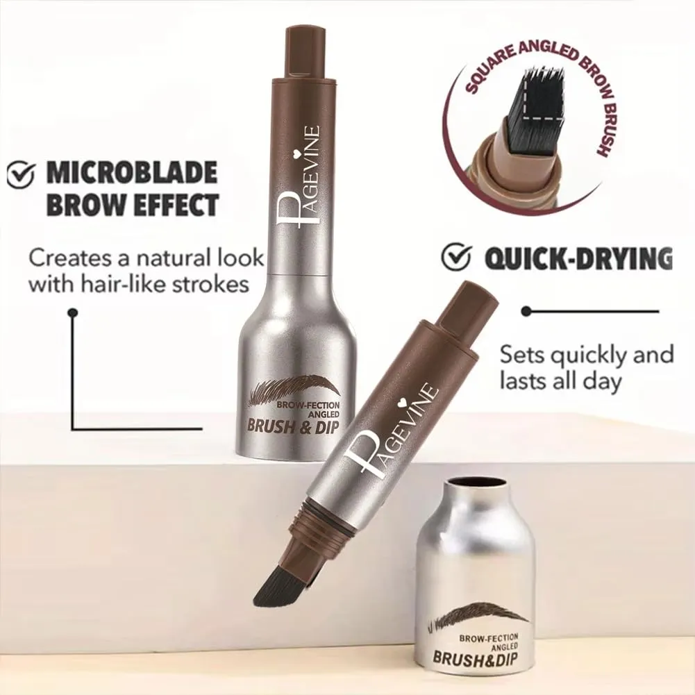 Liftique Brow Brush, Liftique-Instant Brow Brush, Brow Fection 4D Eyebrow Pen, Eyebrow Angled Brush & Dip (4 Colors)