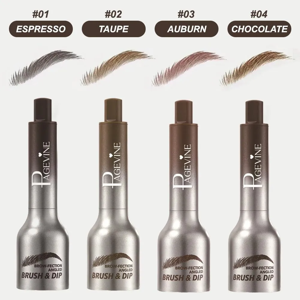 Liftique Brow Brush, Liftique-Instant Brow Brush, Brow Fection 4D Eyebrow Pen, Eyebrow Angled Brush & Dip (4 Colors)