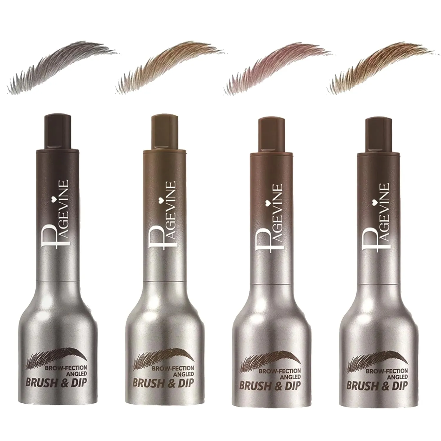Liftique Brow Brush, Liftique-Instant Brow Brush, Brow Fection 4D Eyebrow Pen, Eyebrow Angled Brush & Dip (4 Colors)
