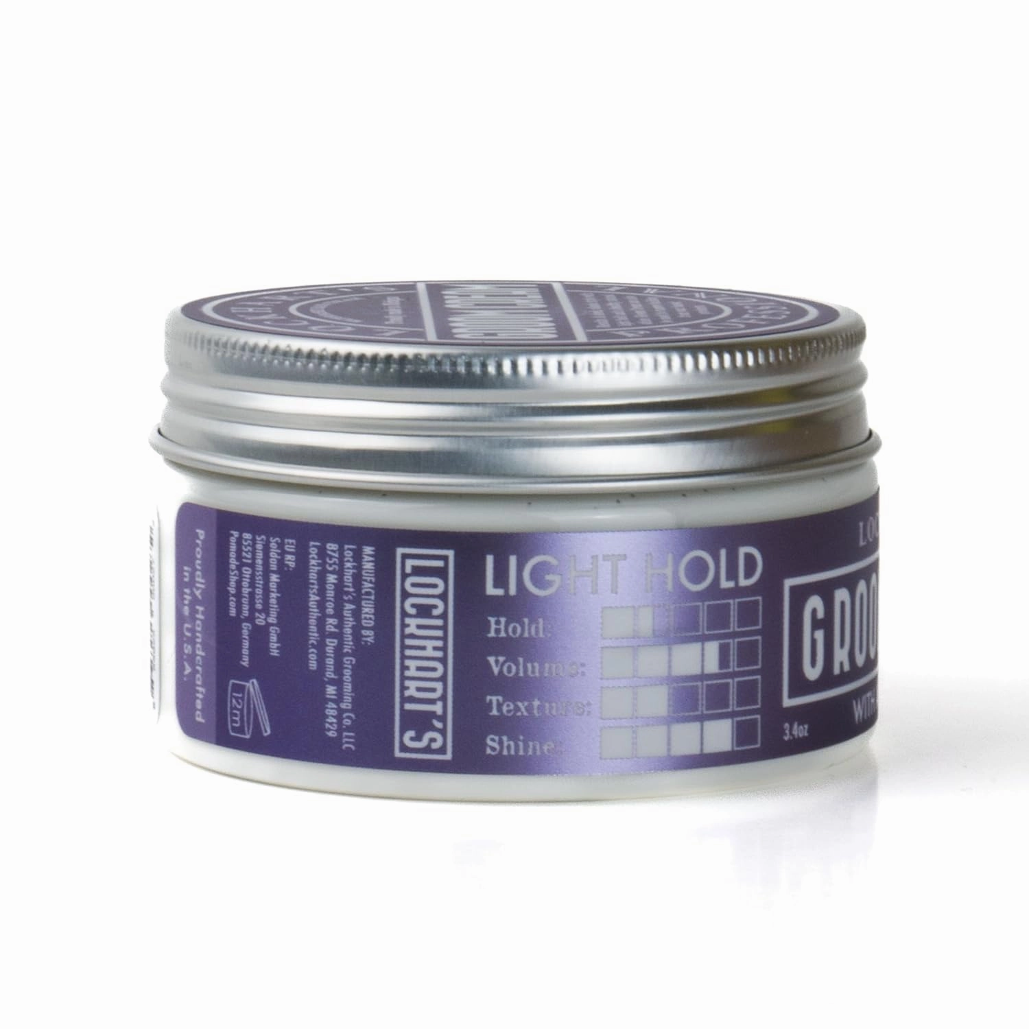 Lockhart’s Professional Groom Cream – Multi-Use Hair, Beard & Skin Cream – Light Hold, Natural/High Shine – Degreases Pomade Buildup, Conditions, Styles, Softens – Tangerine Bergamot Scent – 3.4 oz