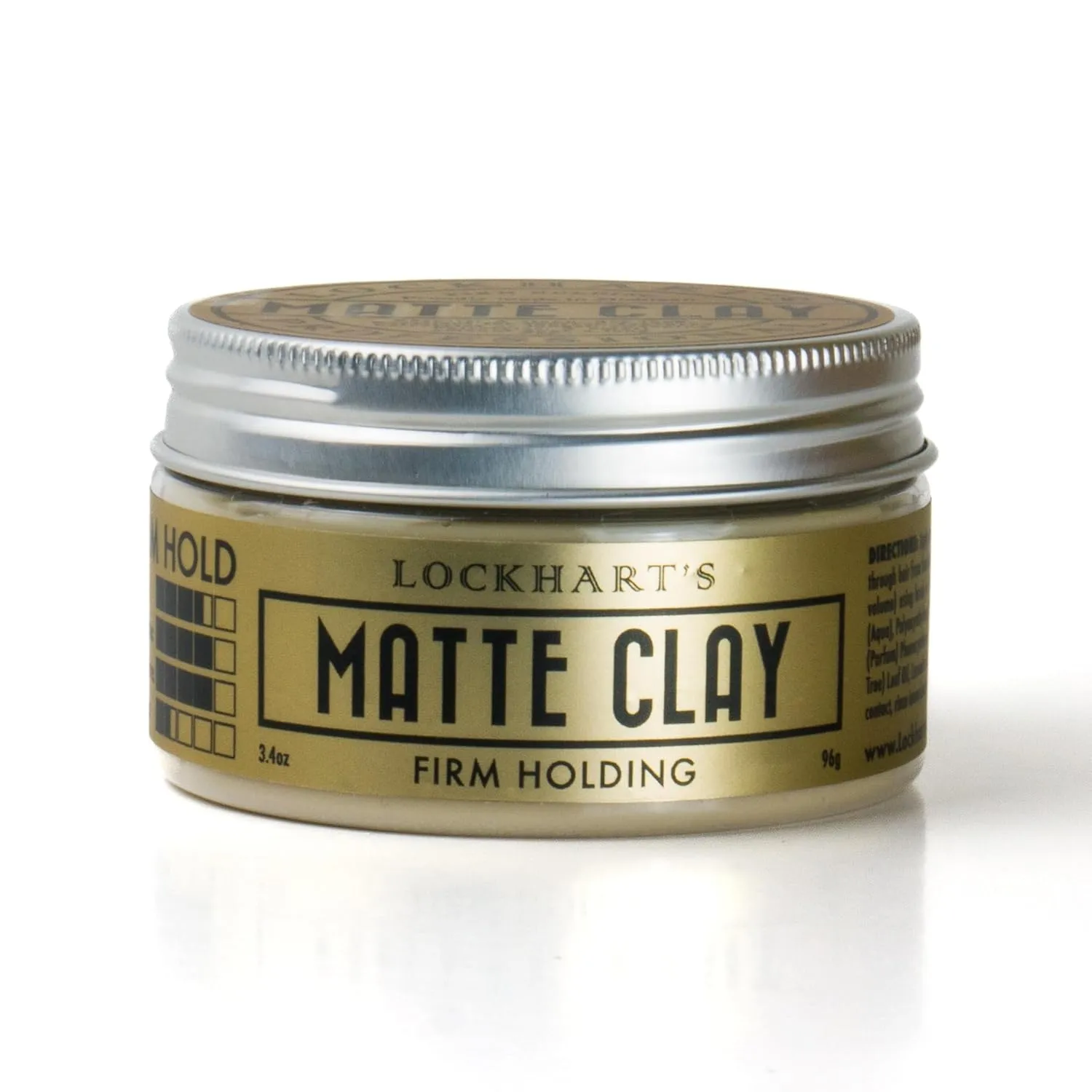 Lockhart’s Professional Matte Clay - Handcrafted Pomades For Men - Made With Kaolin & Beeswax - Medium/Firm Hold, Natural Matte Finish - Handcrafted Styling Clay for Textured Looks (3.4oz)