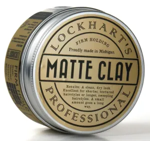 Lockhart’s Professional Matte Clay - Handcrafted Pomades For Men - Made With Kaolin & Beeswax - Medium/Firm Hold, Natural Matte Finish - Handcrafted Styling Clay for Textured Looks (3.4oz)