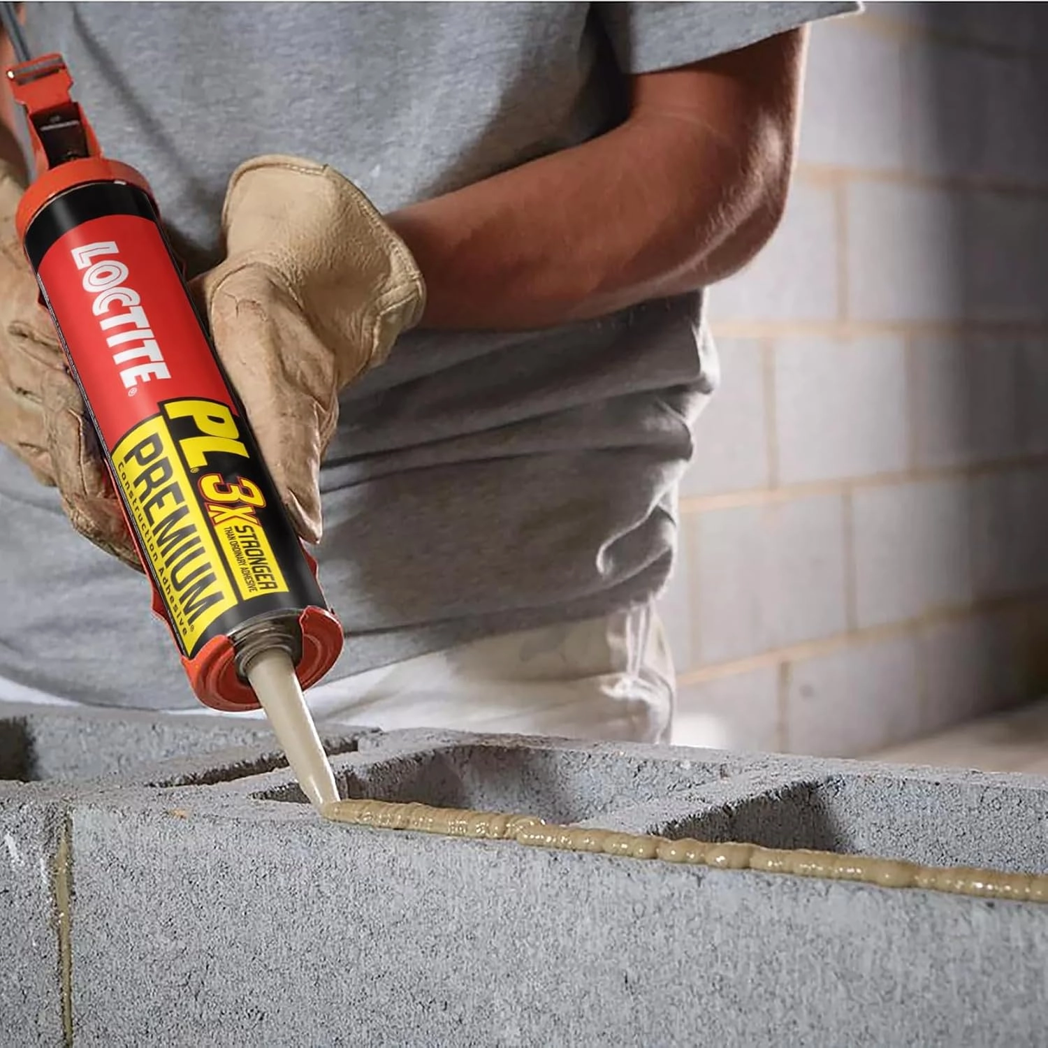 Loctite PL Premium Polyurethane Construction Adhesive, Versatile Construction Glue for Wood, Concrete, Stone, Metal & More- 10 fl oz, Cartridge, 6 Pack