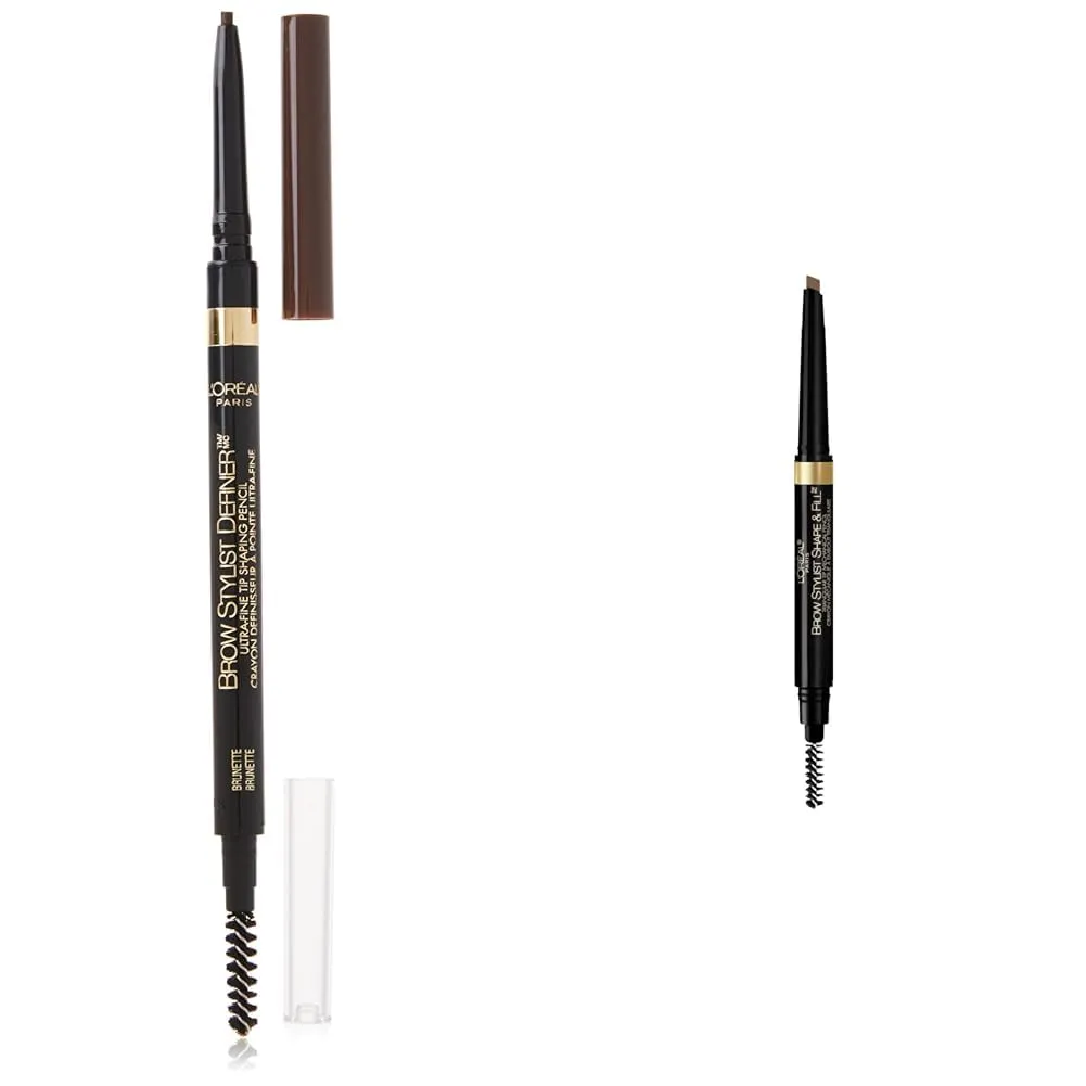 L'Oreal Paris Brow Stylist Definer & Shape & Fill Waterproof Eyebrow Pencil, Brunette