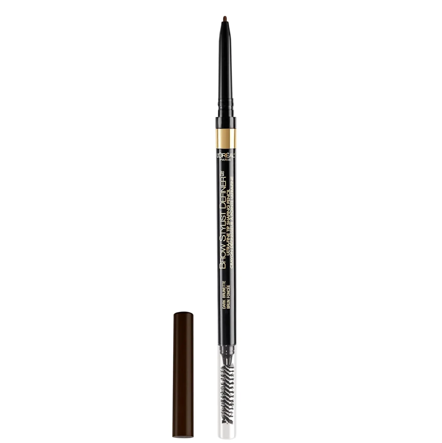 L'Oreal Paris Makeup Brow Stylist Definer Waterproof Eyebrow Pencil Ultra-Fine Mechanical Pencil, Medium Ash Brown 0.003 Oz and Dark Brunette 0.003 Ounce