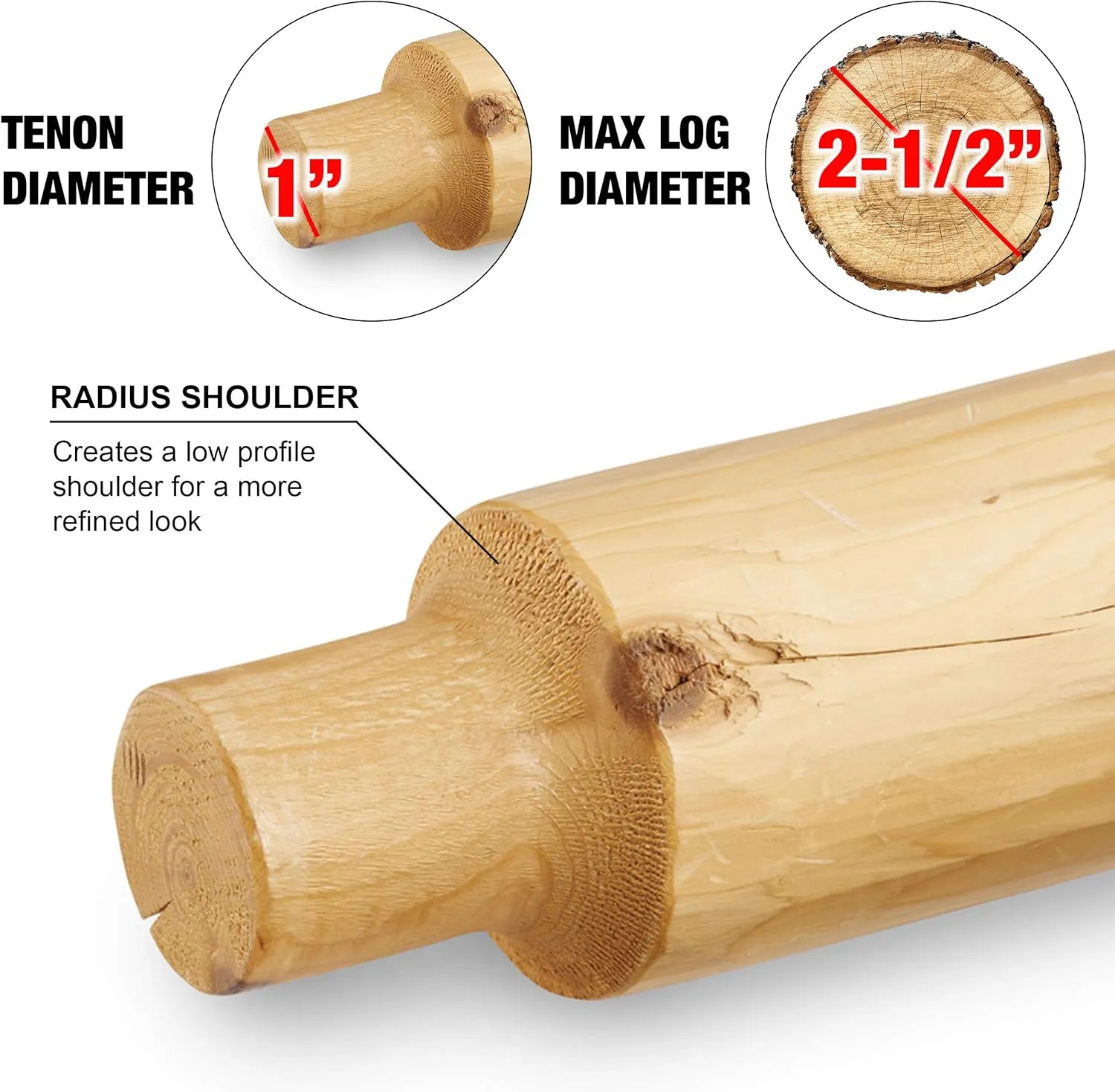 Lumberjack Tools 1" Pro Log Tenon Cutter, Premium Tenon Cutter (TTR1000)