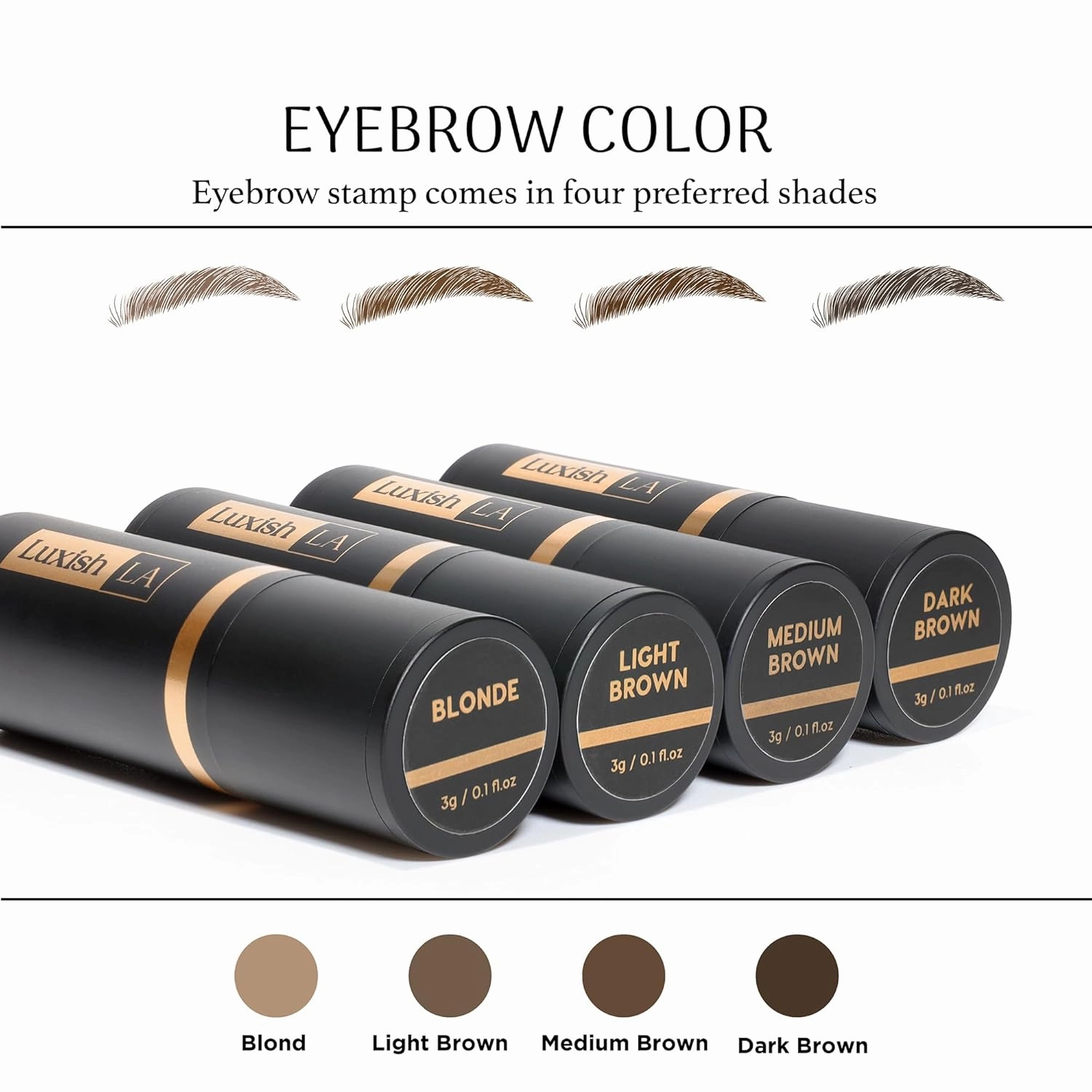 LUXSIHLA Eyebrow Stamp Kit & Eyebrow Stencils (Light Brown)