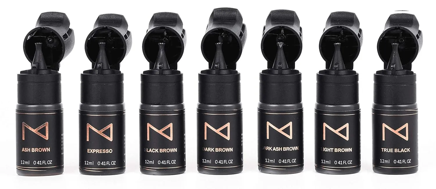 M Cosmetic LIQUID Pigment For Eyebrow Powder Brows, Nano Brow, Shading Permanent Makeup, Microblading - Machine Use - No Mixing - For Professionals Only -12ml (Black Brown)
