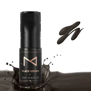 M Cosmetic LIQUID Pigment For Eyebrow Powder Brows, Nano Brow, Shading Permanent Makeup, Microblading - Machine Use - No Mixing - For Professionals Only -12ml (Black Brown)