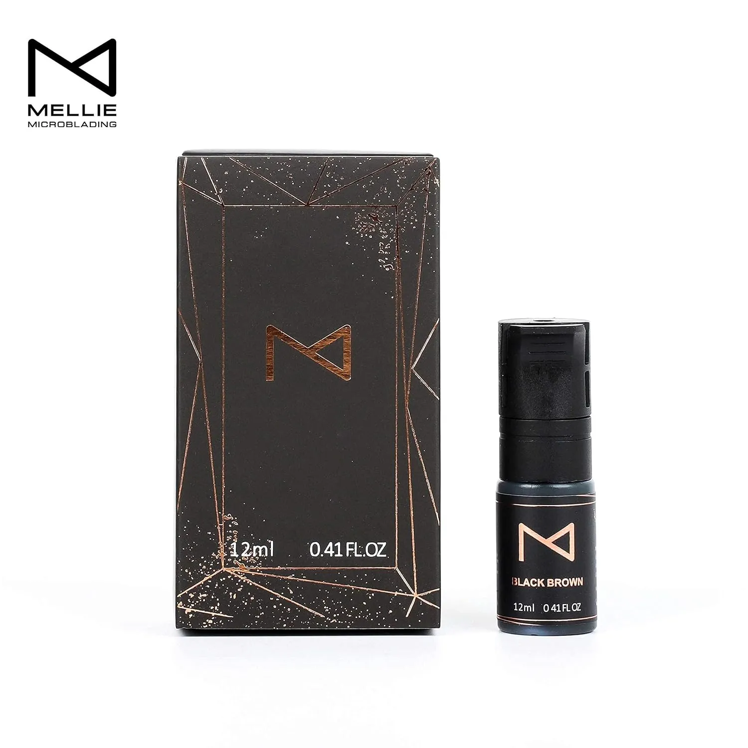 M Cosmetic LIQUID Pigment For Eyebrow Powder Brows, Nano Brow, Shading Permanent Makeup, Microblading - Machine Use - No Mixing - For Professionals Only -12ml (Black Brown)