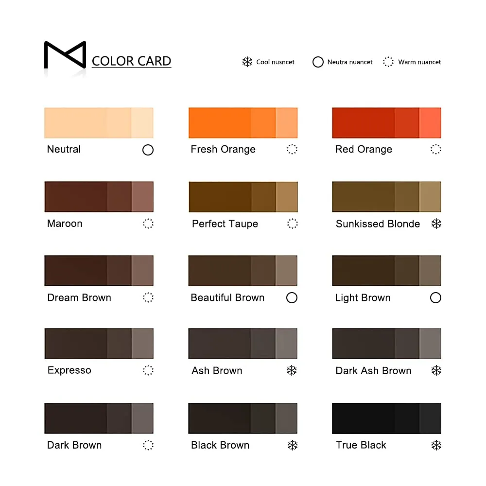 M Cosmetic LIQUID Pigment For Eyebrow Powder Brows, Nano Brow, Shading Permanent Makeup, Microblading - Machine Use - No Mixing - For Professionals Only -12ml (Black Brown)