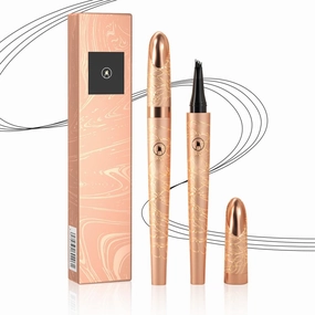 Magic Microblading Eyebrow Pencil, 2025 Upgrade 4-Tip Waterproof Brow Pencil 3D Eyebrow Pen, Natural Fine Stroke Eyebrow Pen (Black)