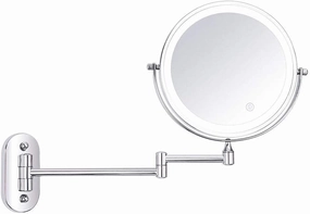 Magnifying Makeup Mirror with Light, Double Sided Folding LED Retractable 360°Swivel Illumination Vanity Mirror (Size : Battery5x)