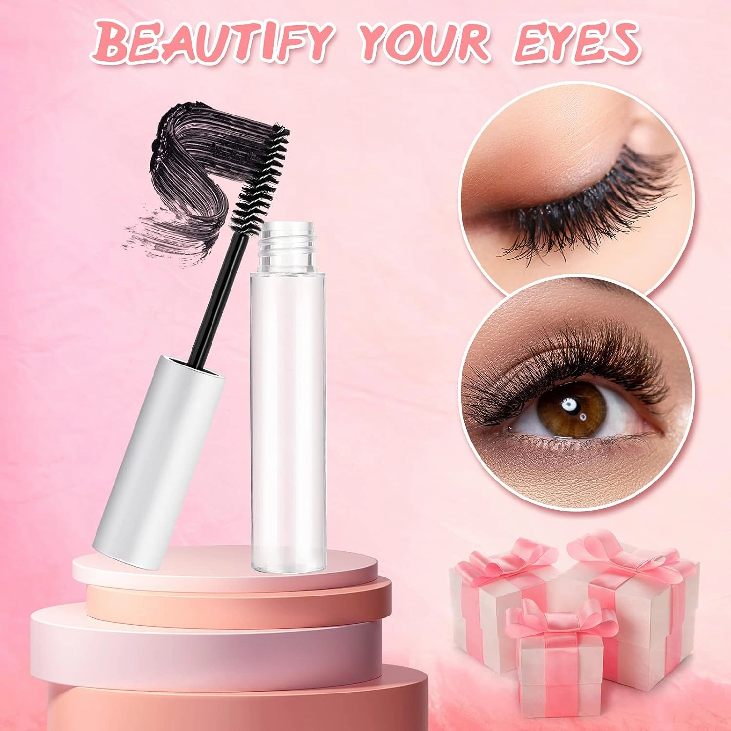 Maitys 30 Pack 10 ml Empty Mascara Tubes with Brush Wand Refillable Eyelash Cream Container Bottle with Funnels Leak Stoppers for Castor Oil/eyebrow Growth Serum/coconut Oil DIY Cosmetics(Matte White)
