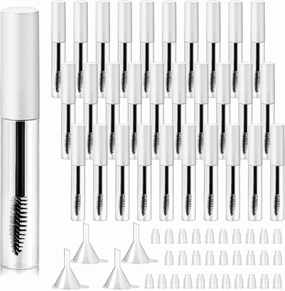 Maitys 30 Pack 10 ml Empty Mascara Tubes with Brush Wand Refillable Eyelash Cream Container Bottle with Funnels Leak Stoppers for Castor Oil/eyebrow Growth Serum/coconut Oil DIY Cosmetics(Matte White)