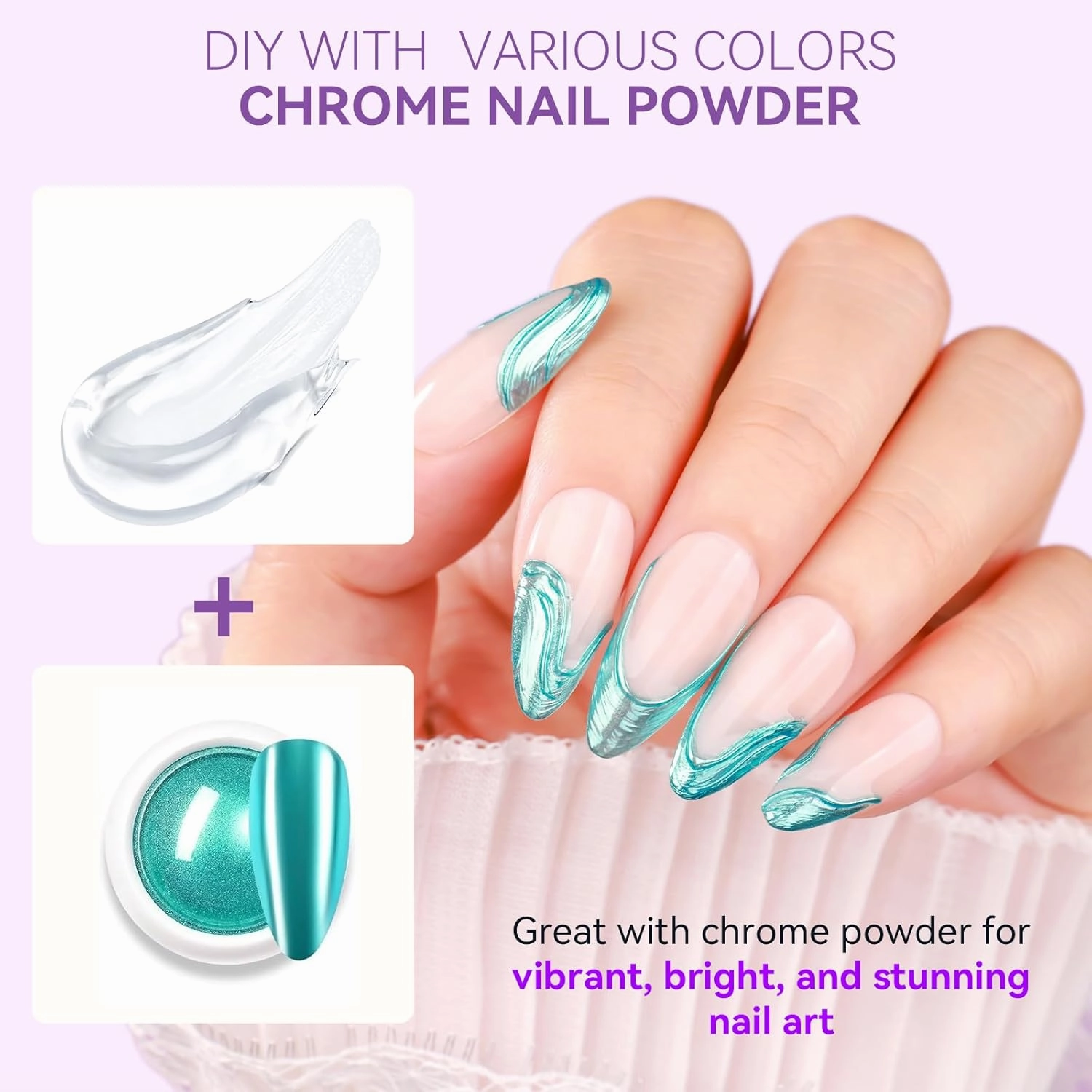 Makartt 3D Nail Gel: 2PCS Clear 3D Painting Gels for Nails Art, Mixable with Chrome Powder and Polish, No Wipe UV Gel for Sculpting and Carving, for Home & Salon DIY