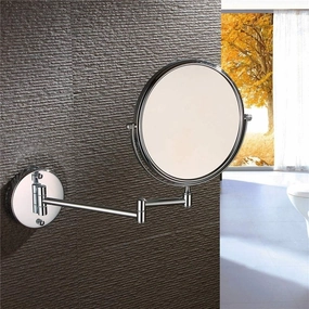 Make up Mirror with Lights 8 Inch Bathroom Vanity Mirrors, Wall Mounted Chrome Magnifying Sturdy Double Sided Adjustable Cosmetic Shaving Makeup Extendable Swivel,5X (Color : 10x)