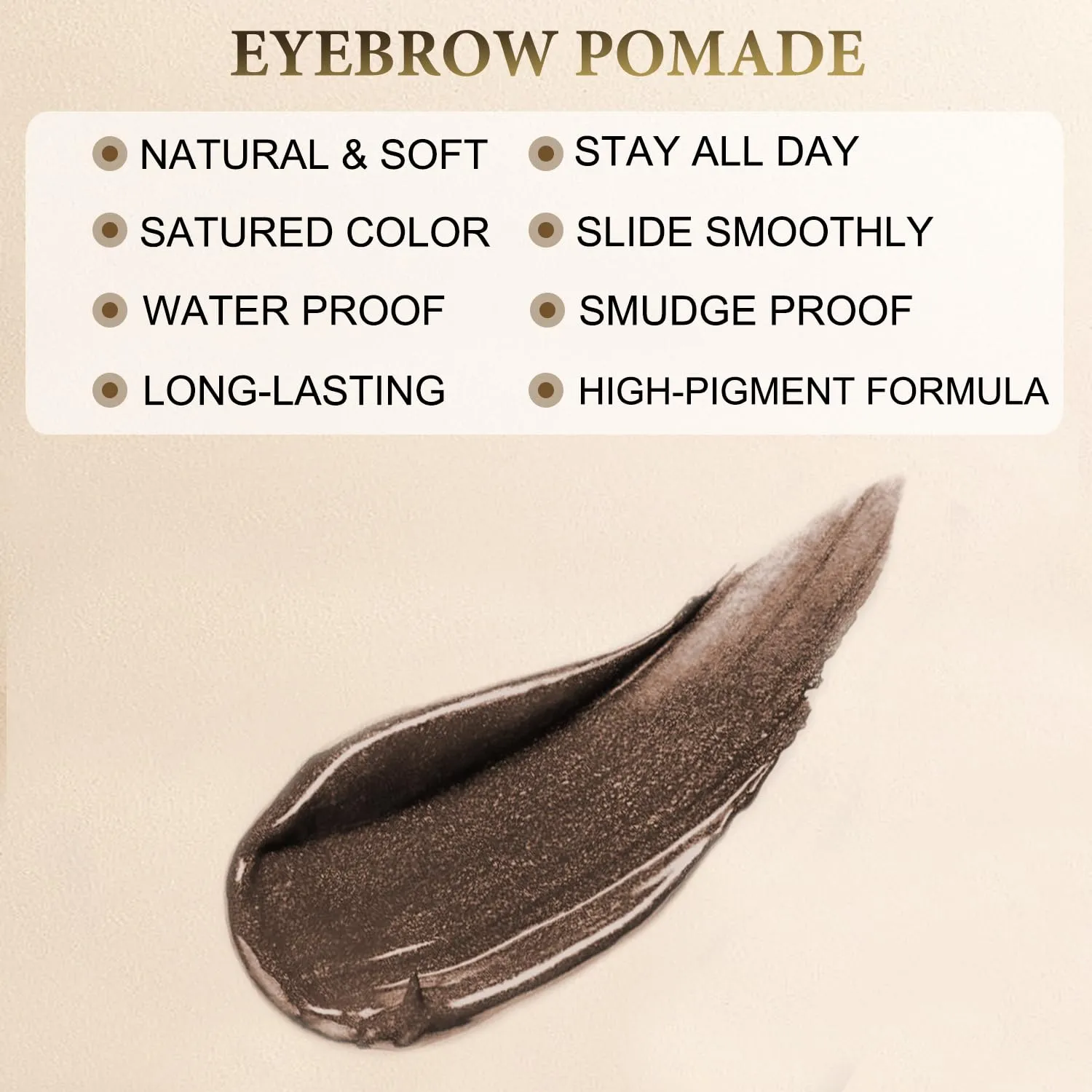Makeup Kit with 4 Tip Waterproof Microblading Eyebrow Pencil, Eyeliner, Pomade and Dual-ended Eyebrow Brush - Dark Brunette