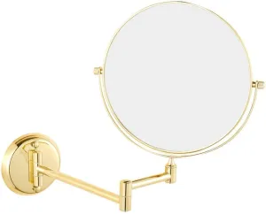 Makeup Mirrors Wall Mounted 8 Inch Bathroom Magnifying Double Sided Adjustable Extendable Swivel Vanity Mirrors Cosmetic (Color : Gold, Size : 5X)