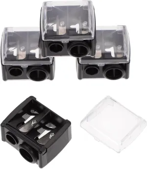 Makeup Pencil Sharpener Set 4pcs Dual-Ended Eyeliner Brow Sharpener Lid Quality Makeup Accessories Random Color