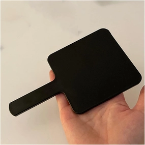 Makeup Mirror Simple Handle Mirror Female Black Portable Makeup Mirror Handheld Makeup Mirror Small Mirror Black Square Makeup Mirror Simple and Portable Tabletop Vanity Mirror