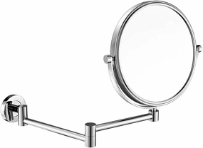 Makeup Mirrors Wall Mounted, 8 Inch Vanity Mirrors for Bathroom, Chrome Round Brass Extendable Mirrors with Magnifying