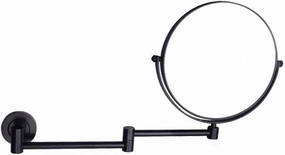 Makeup Mirrors Wall Mounted,8 Inch Vanity Mirrors for Bathroom,Round Brass Extendable Mirrors with Magnifying(Nero,7X)