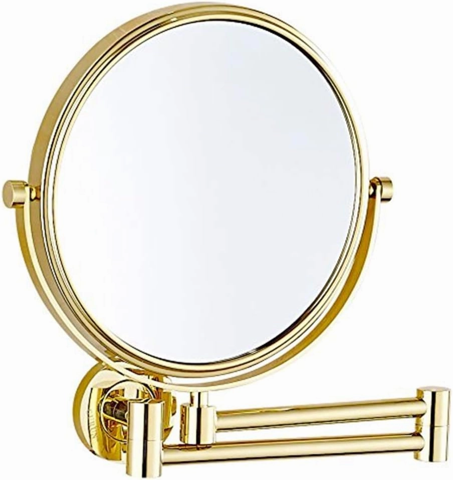 Makeup Mirrors Wall Mounted Brass Magnifying Double Sided Adjustable Vanity Shaving Extendable 360° (Size : 7X)