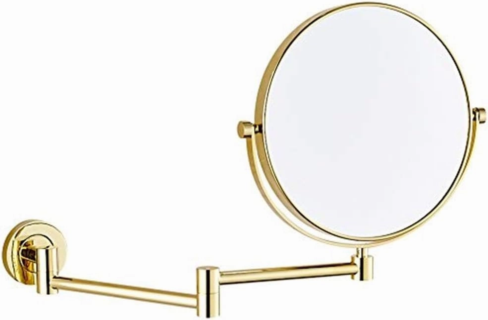 Makeup Mirrors Wall Mounted Brass Magnifying Double Sided Adjustable Vanity Shaving Extendable 360° (Size : 7X)