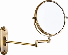 Makeup with Magnification, 360 Degree Swivel, Two-Sided Extendable, Makeup with 12" Extension for Bathroom(Antique Color,3X)