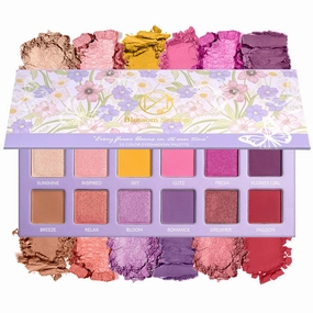 MAKI YIKA Purple Eyeshadow Palette 12Color, Lavender Eye Shadow Matte Eyeshadow for Women, Shimmer Violet Shades Pigmented & Blendable & Long Lasting, Blush-Toned (12Shade)