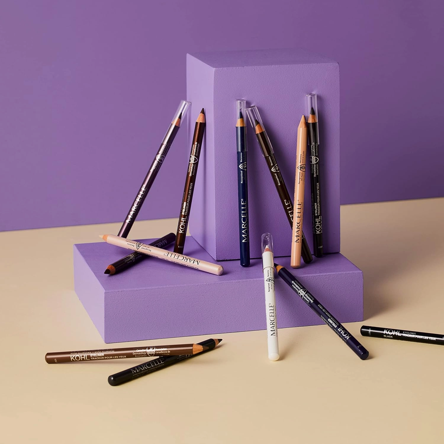 Marcelle Kohl Eyeliner, Plum, Eye Pencil, Long-Lasting, Waterproof, Intense Colour, Fragrance-Free, Hypoallergenic, Recognized by CDA, Cruelty-Free, 0.04 Oz.