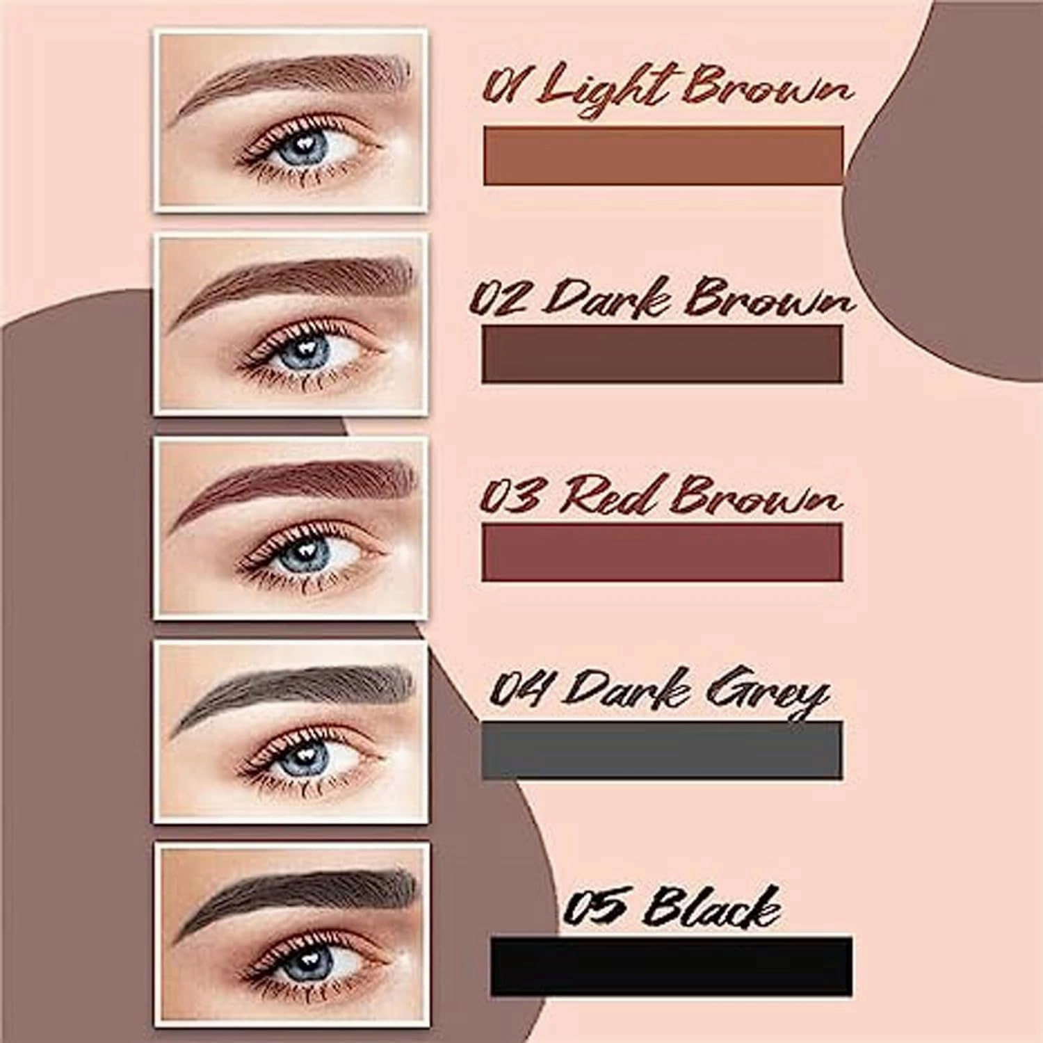 Matezis Eyebrow Pencil, Matezis Eye Pencil, Microblade Eyebrow Pen Waterproof, Microblading EyebrowPen 4 Tipped Precise Brow Pen (Black)