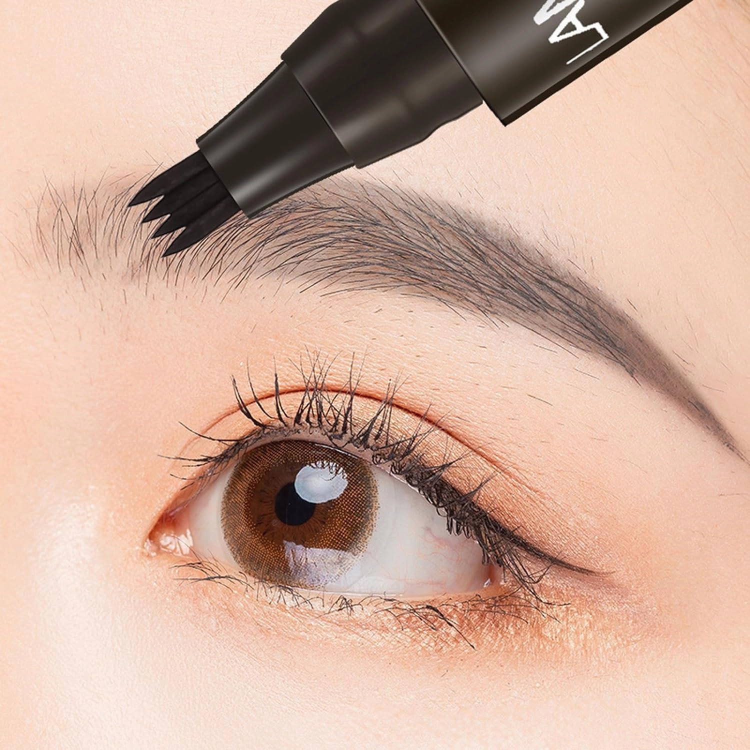 Matezis Eyebrow Pencil, Matezis Eye Pencil, Microblade Eyebrow Pen Waterproof, Microblading EyebrowPen 4 Tipped Precise Brow Pen (Black)