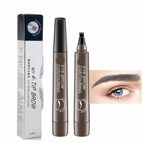 Matezis Eyebrow Pencil, Matezis Eye Pencil, Microblade Eyebrow Pen Waterproof, Microblading EyebrowPen 4 Tipped Precise Brow Pen (Gray)