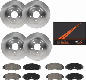 Max Advanced Brakes Front & Rear Brake Kit Compatible With 1999-2005 Buick Century Regal Compatible With Chevy Venture Replacement Premium OE Disc Brake Rotors and Ceramic Brake Pads